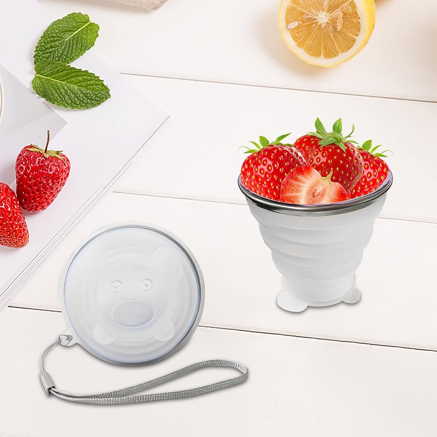 Vasos silicona plegables reutilizables viaje camping