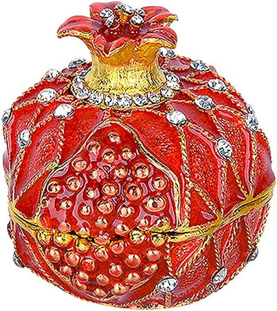 Anillo granada pintado a mano joyería coleccionable