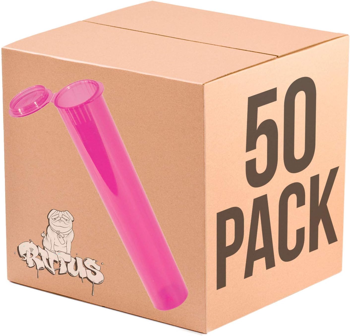Tubos plástico ecológico sin BPA tapa hermética 50 pzas rosa