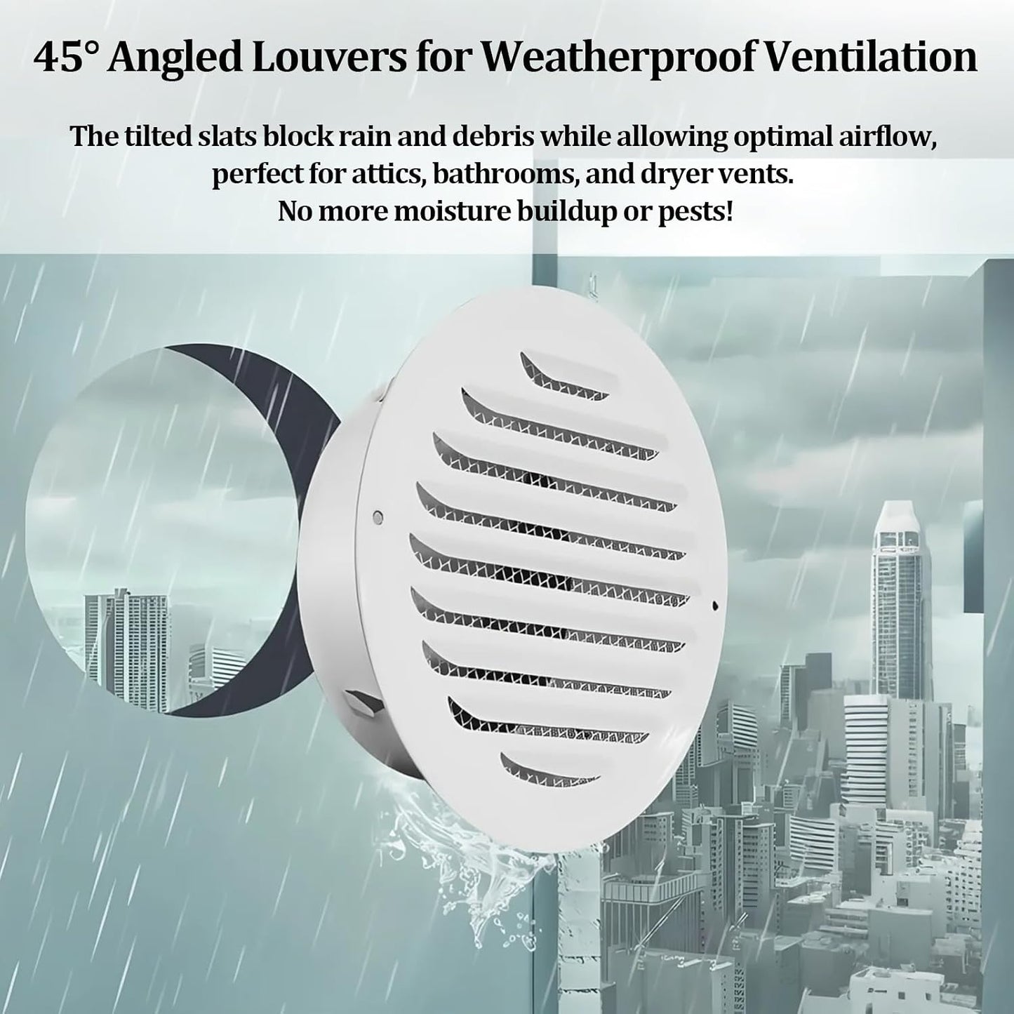 Rejillas ventilación redondas 10cm acero inox 4 pzas