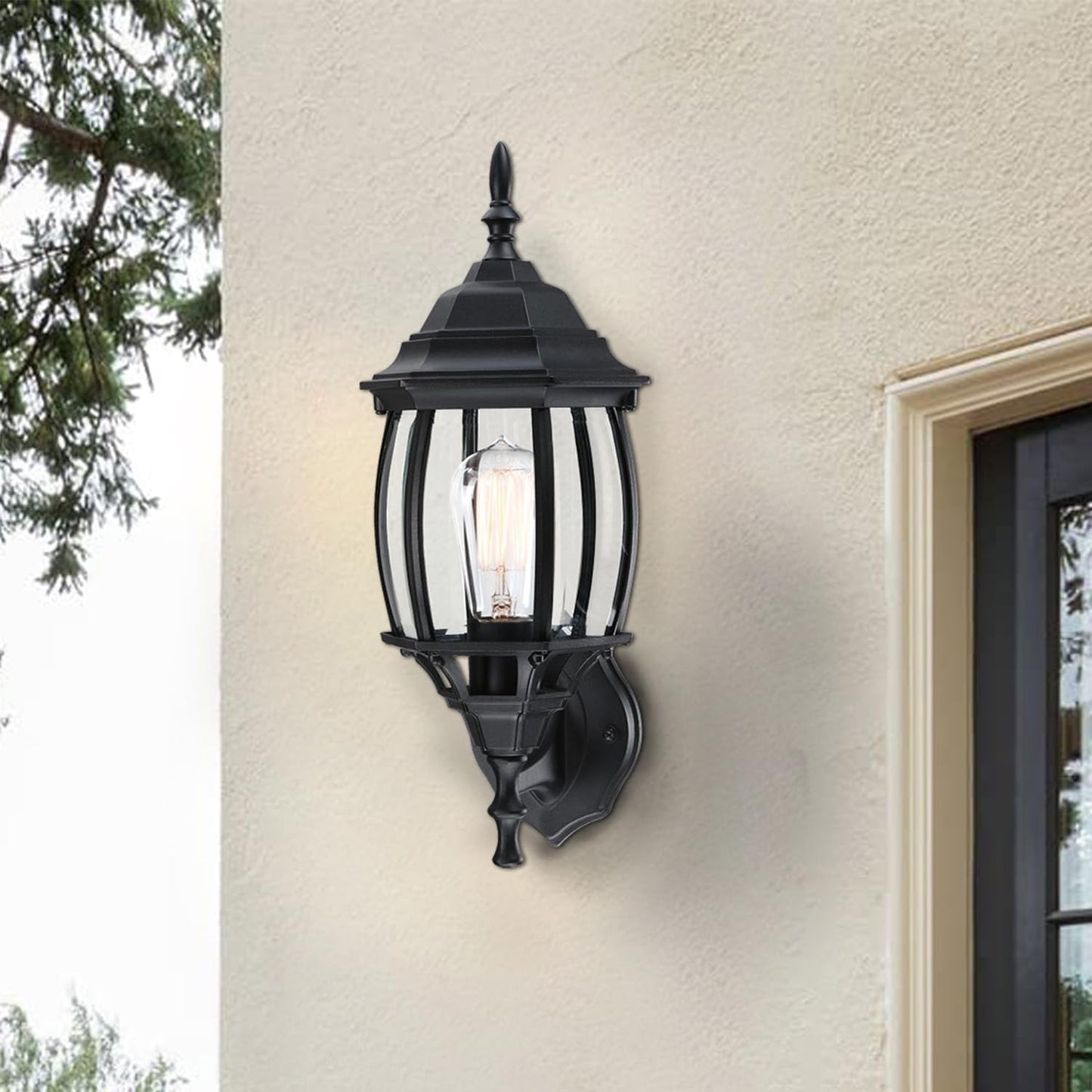 Lámpara exterior 16.8pulg metal vidrio E26 base