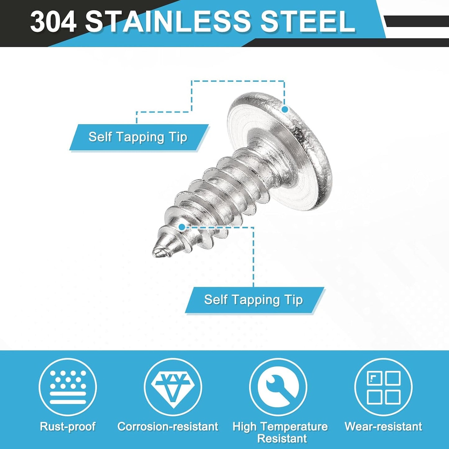 Tornillos M6 x 0.630pulg paquete 50 para muebles madera