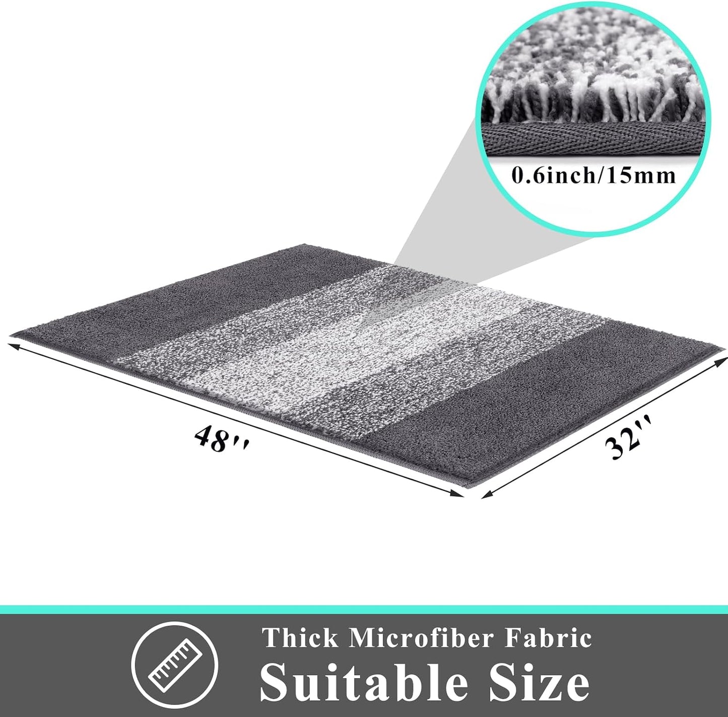 Tapete puerta entrada antiderrap absorbente 32x48" gris