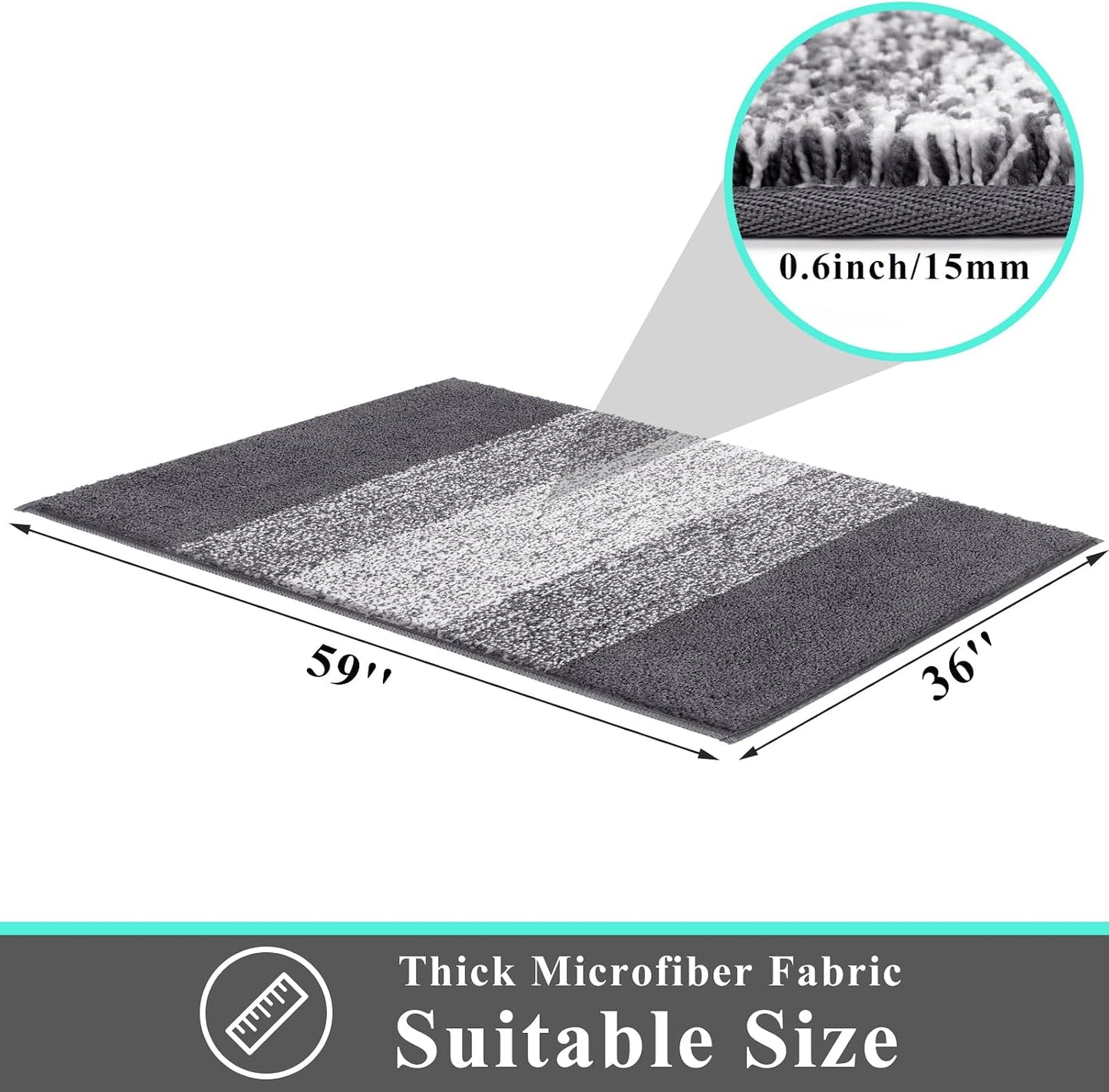Tapete antiderrap absorbente para entrada 36x59" gris
