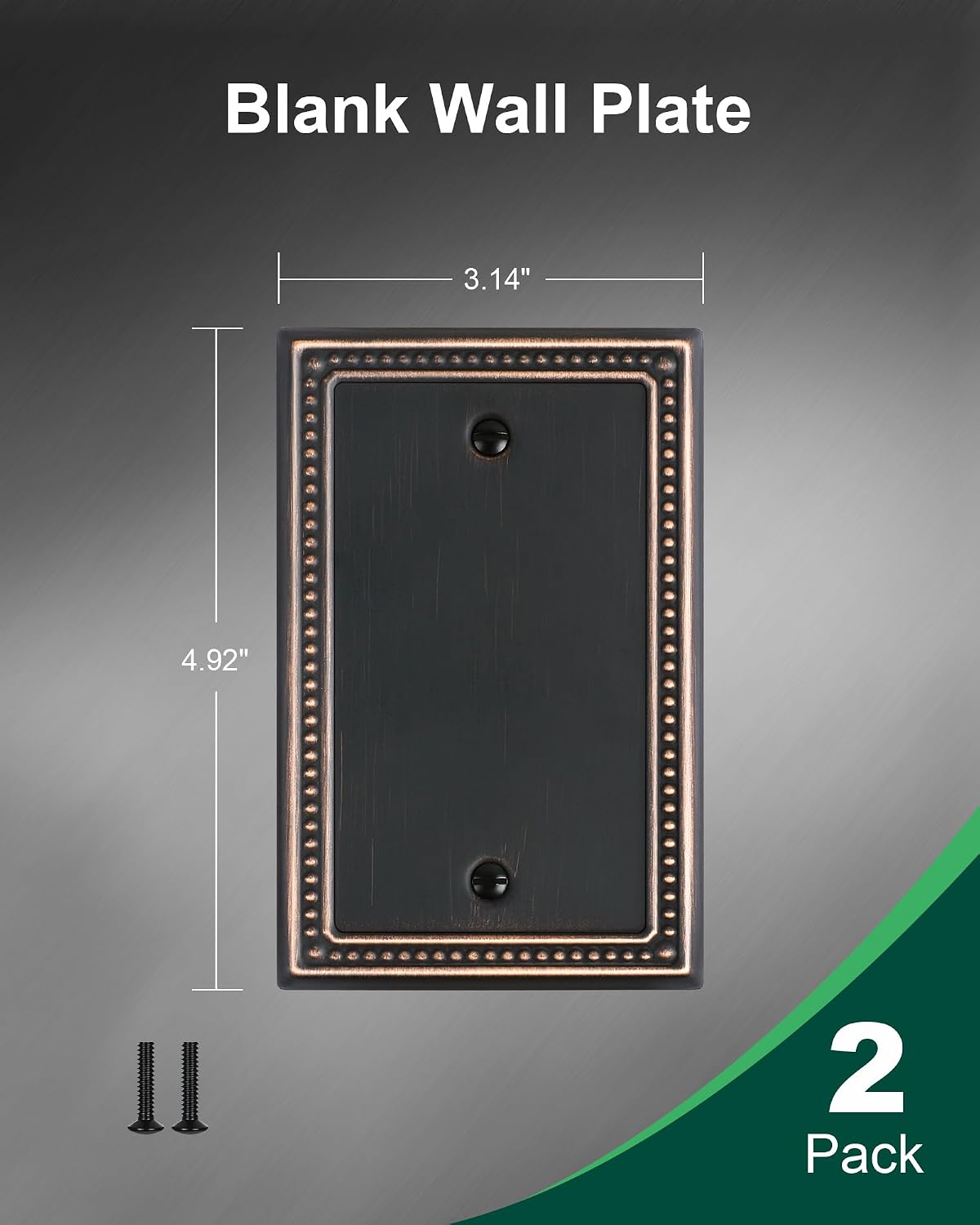 2 Pzas Cubiertas Tomacorriente Placa Pared Con Perlas Bronce