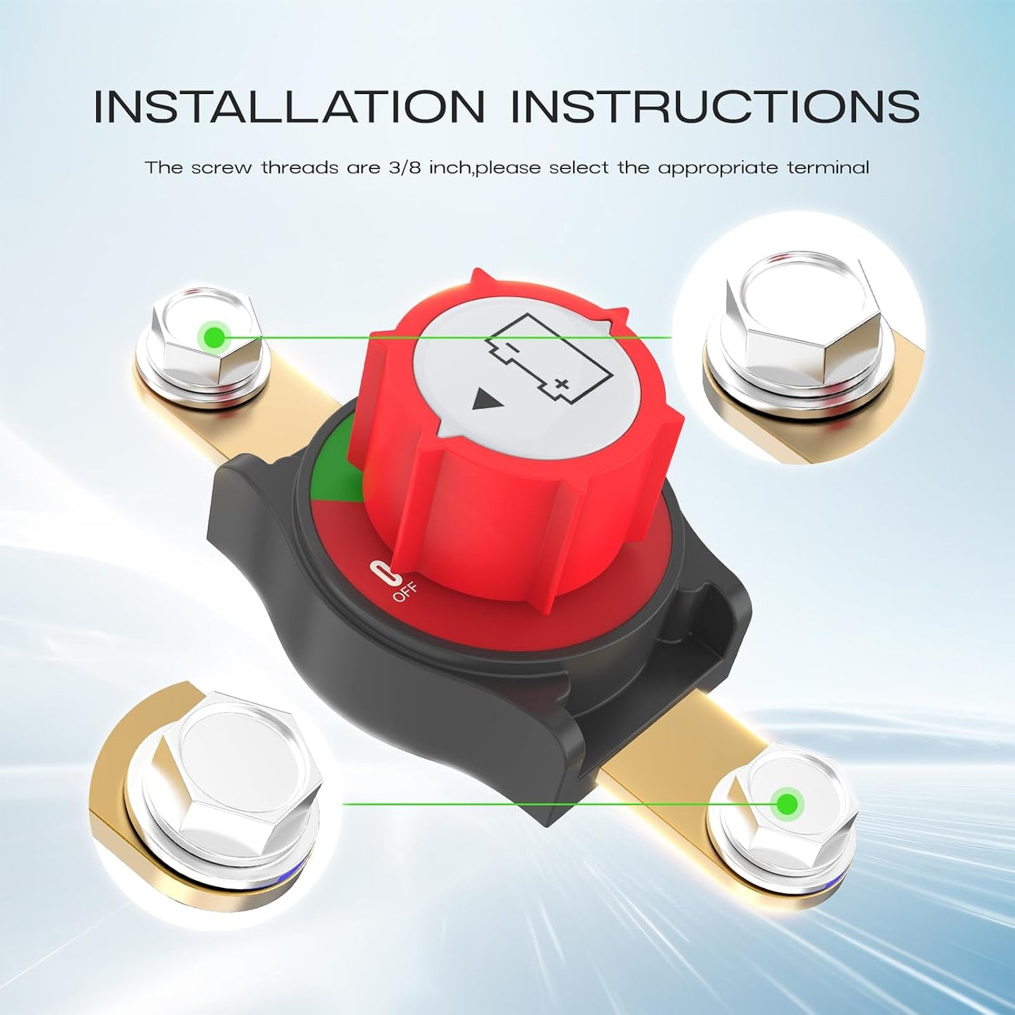 Interruptor corte batería 12-48V para auto caravana barco