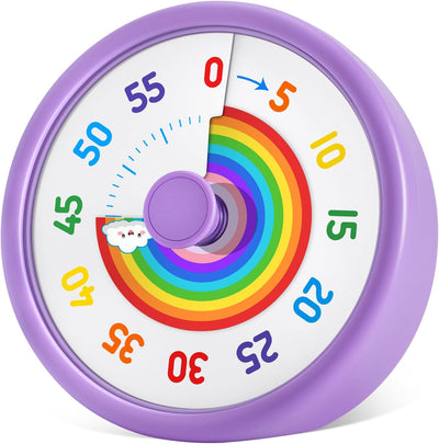 Temporizador visual para niños de 60 minutos con disco de arco iris