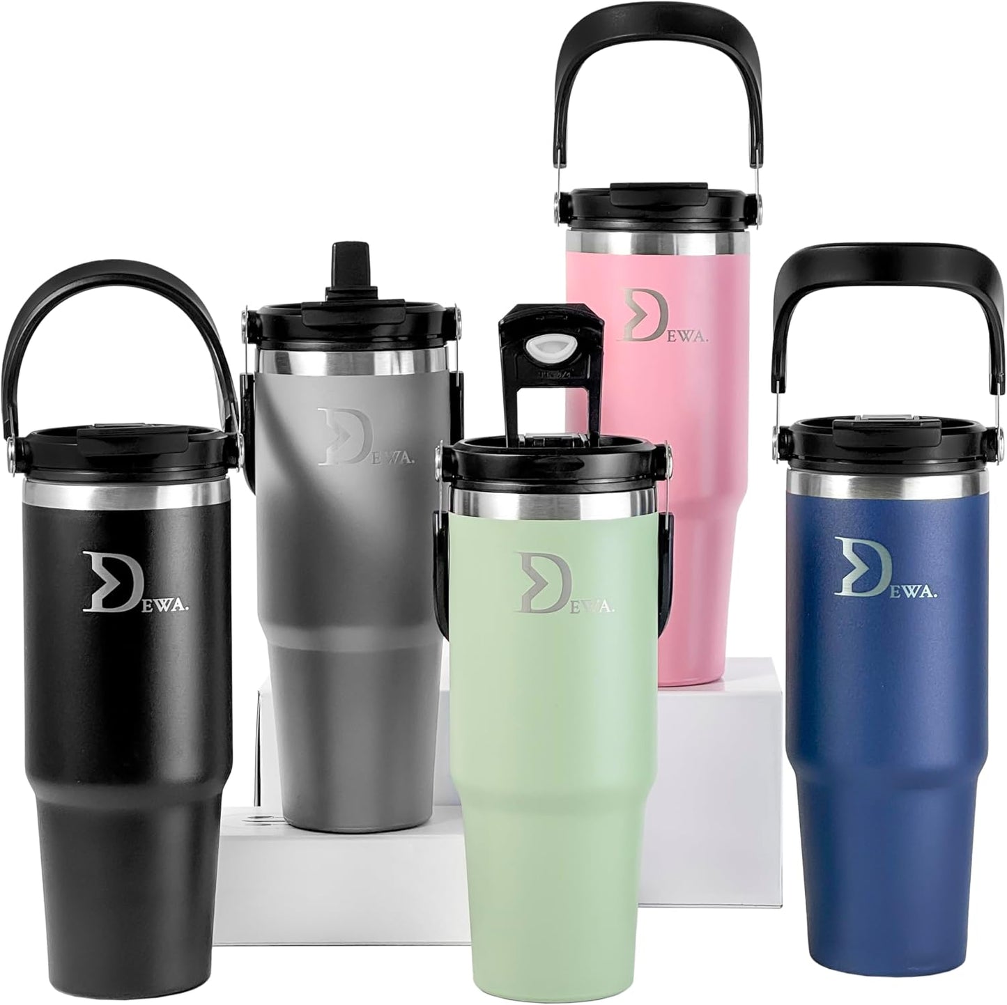 Vaso acero inox 30oz con popote doble aislado