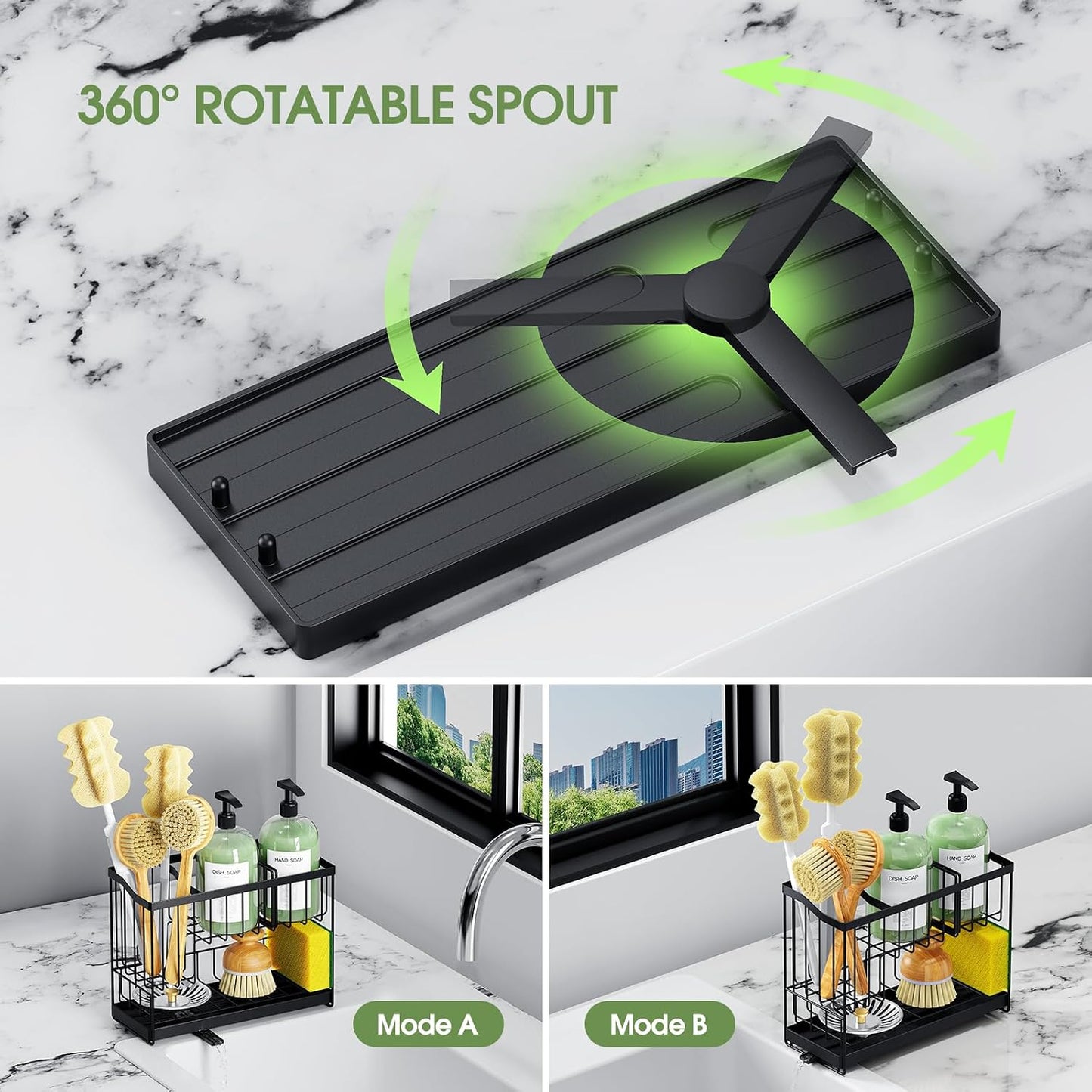 Organizador fregadero 2 niveles acero inox 304 con bandeja