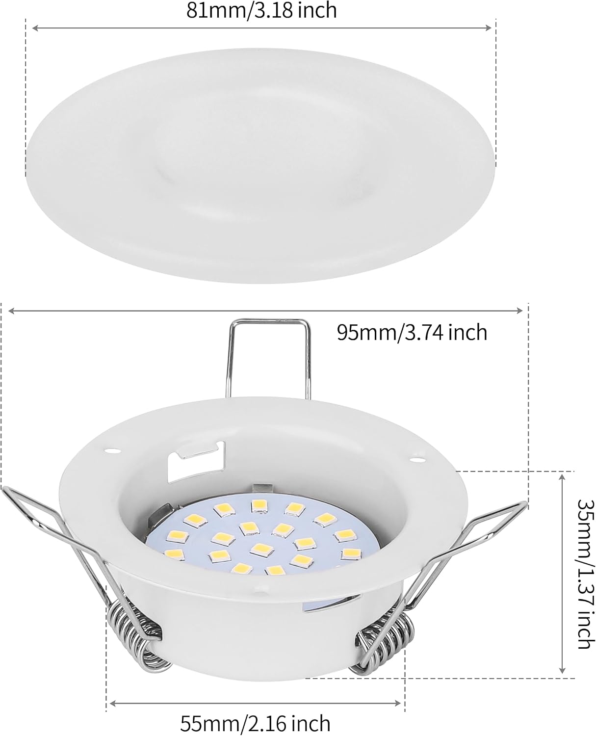 Luz LED 3" 12V para RV camión barco yate