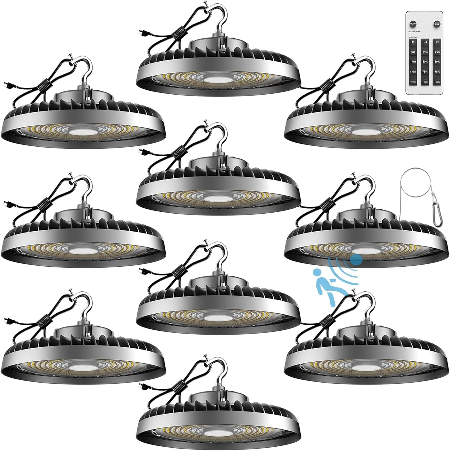 Luz LED UFO 200W 5000K con sensor movimiento