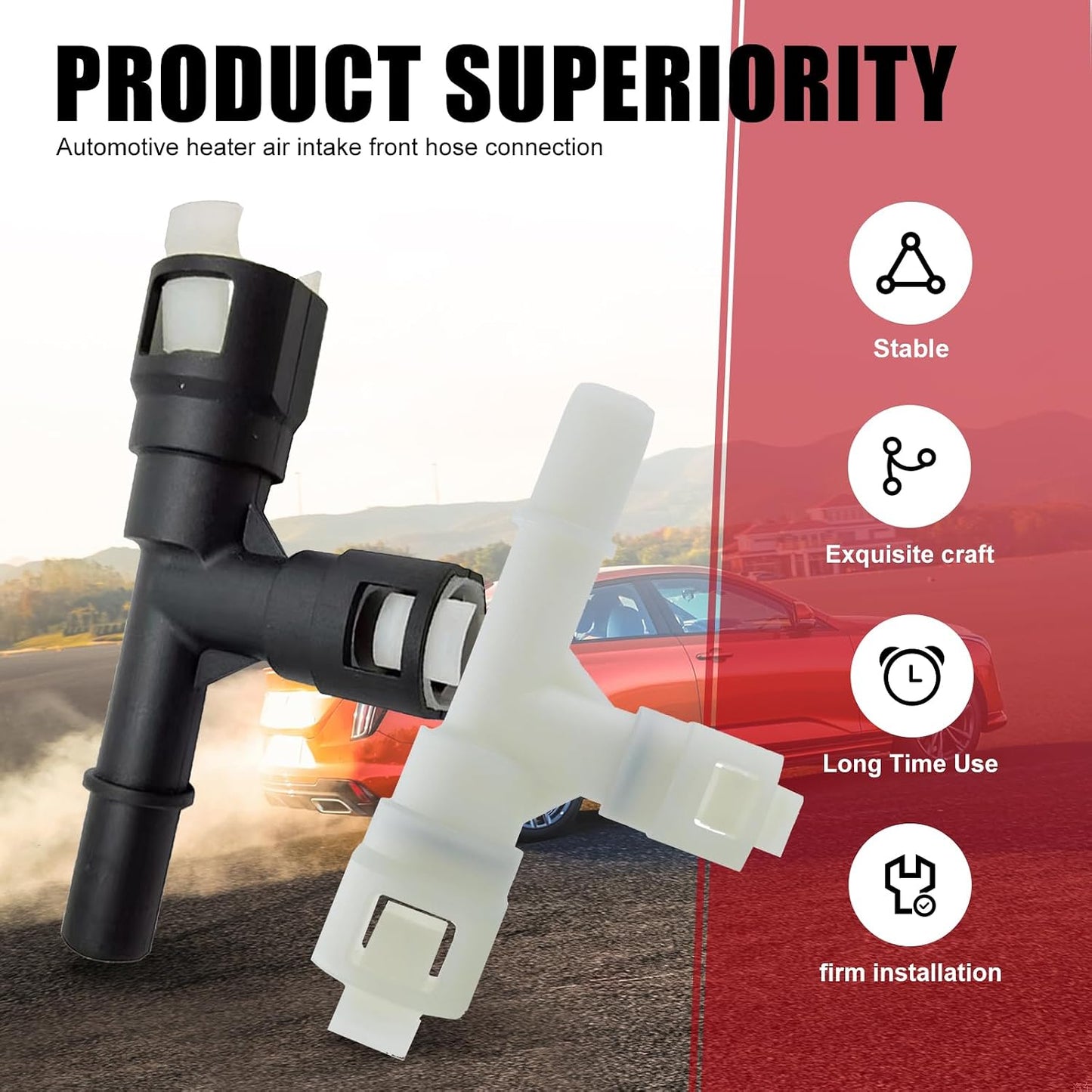 2 Pzas Conector Manguera Calentador Coche Plástico 3 Vías