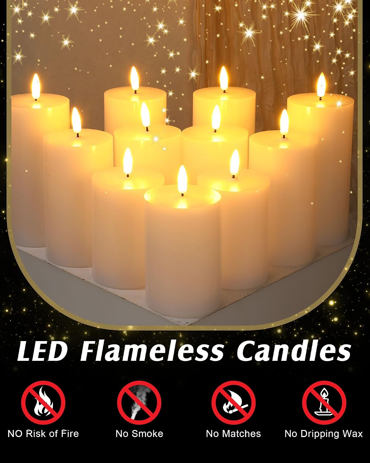 Set 12 Velas LED Sin Llama Con Control Remoto Boda