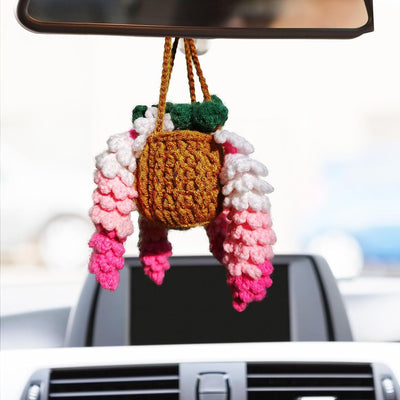 Plantas tejidas para crochet accesorios coche boho