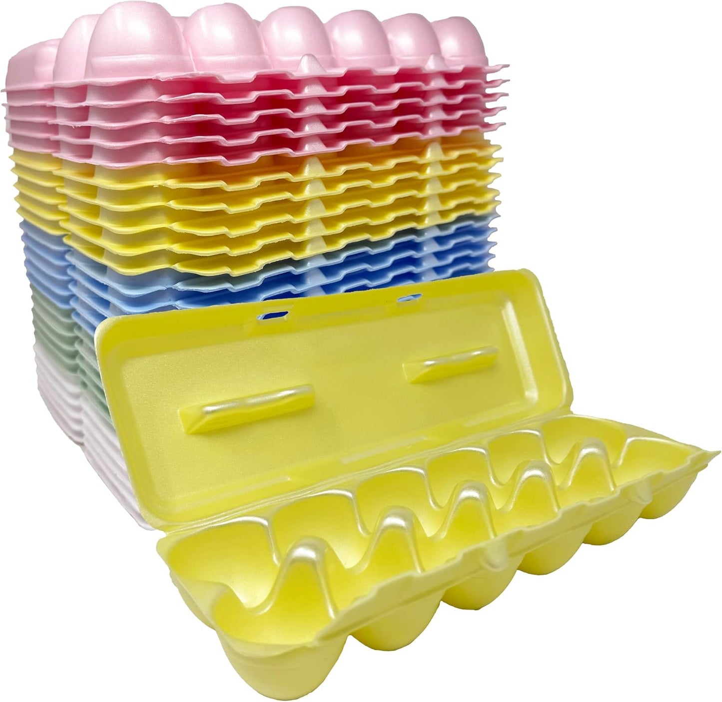 Pack 25 Cartones Huevos Foam 12 Huevos Reutiliz.