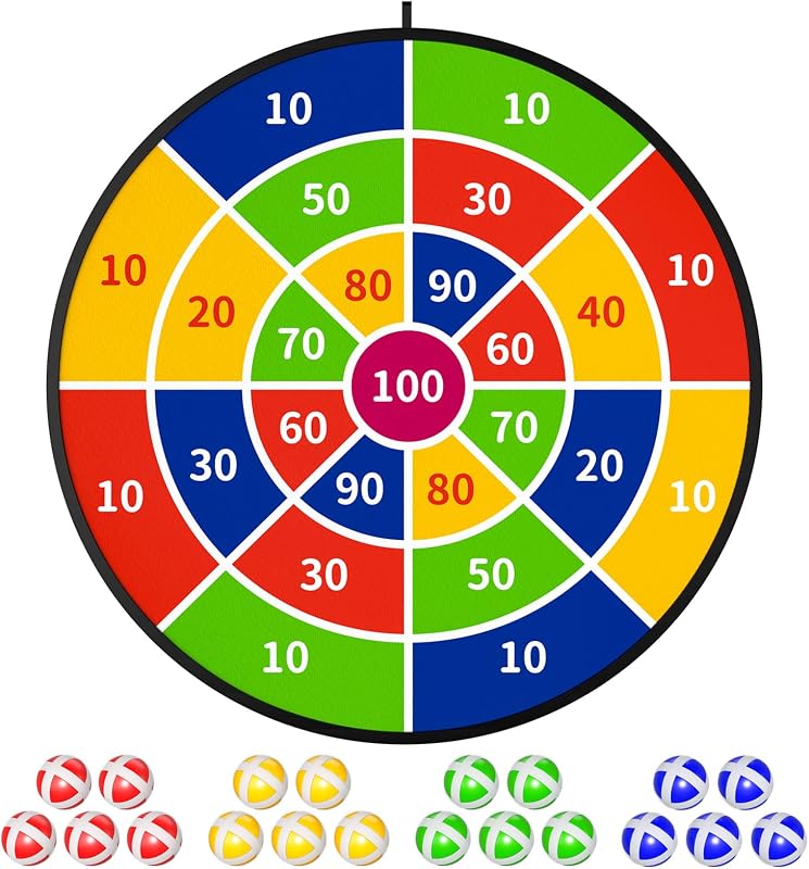 Tablero dardos 29pulg para niños con 20 bolas