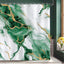 Cortina ducha mármol verde 72x72pulg tela poliéster impermeable