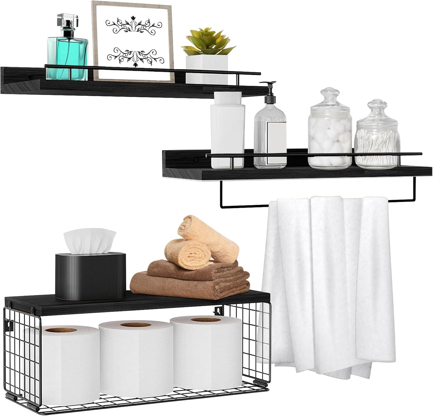 Estantes flotantes madera para cocina baño dormitorio