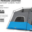 Carpa para camping con luces LED y bolsillos de