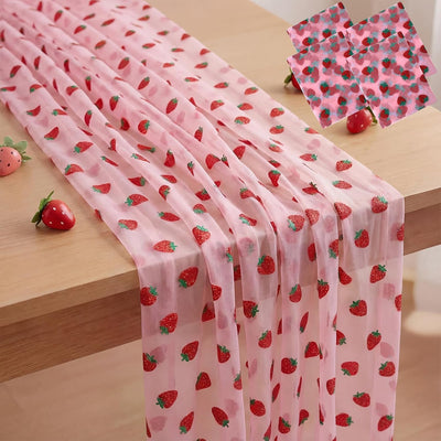 4 Manteles Tul Purpurina 29x70pulg Rosa Encaje