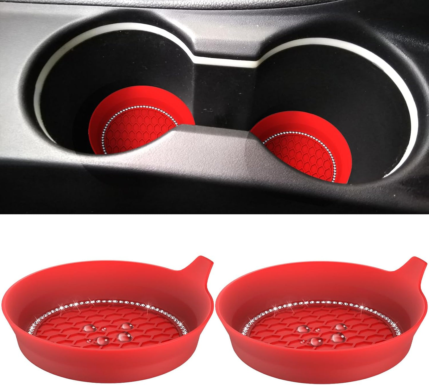 2 Pzas Posavasos Antideslizantes de Silicona para Coche