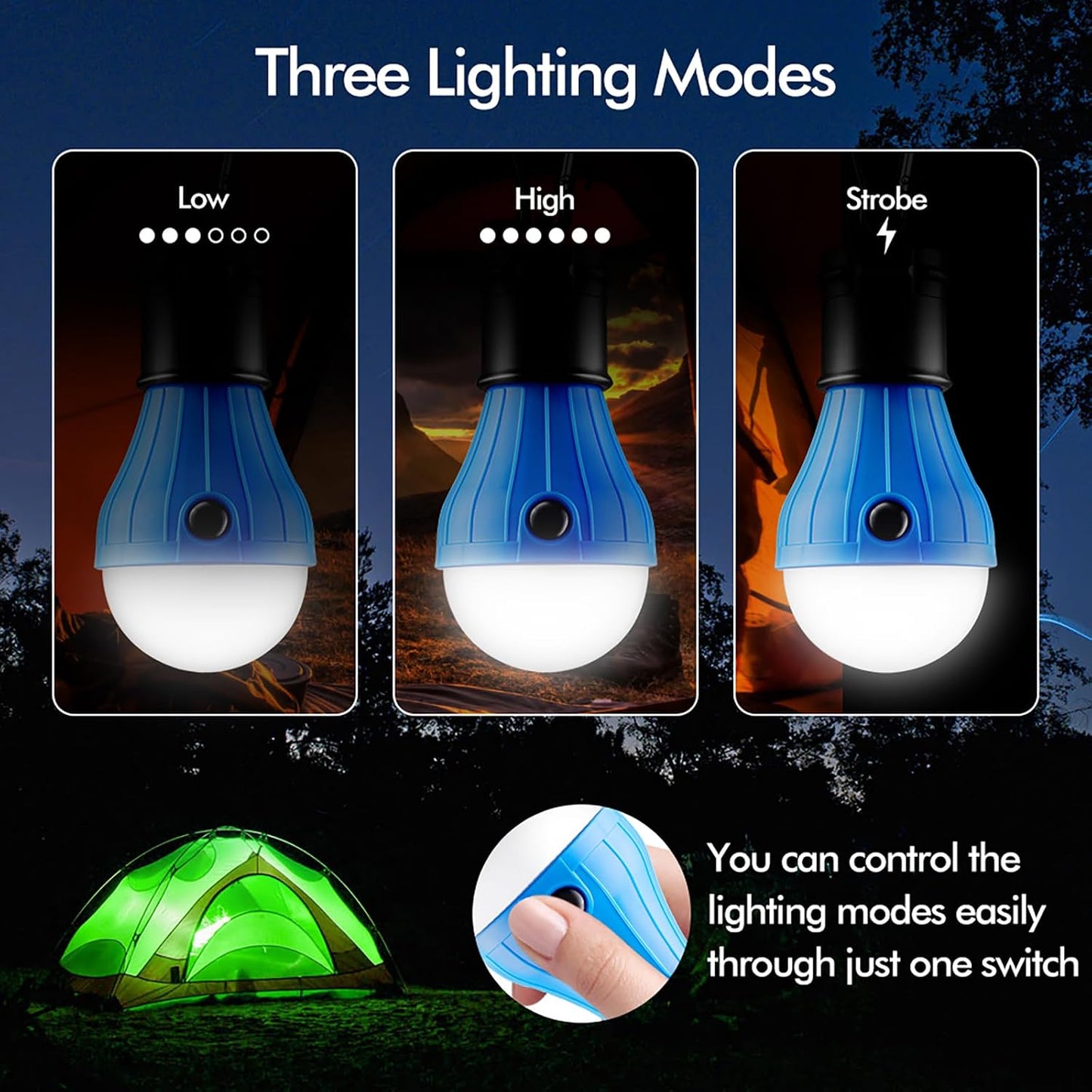 Lámpara led portátil 5 paquetes luces emergencia camping acampada