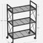 Estante metal 3 niveles con ruedas 23.6" estilo industrial