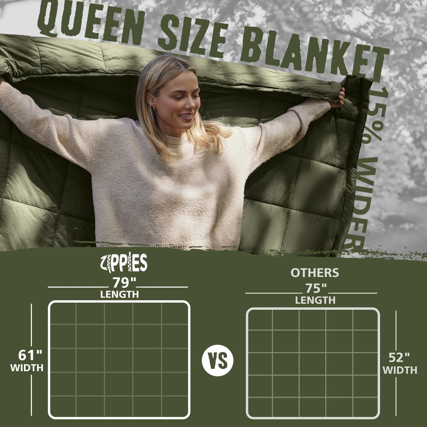 Manta acolchada Thinsulate para campamento queen