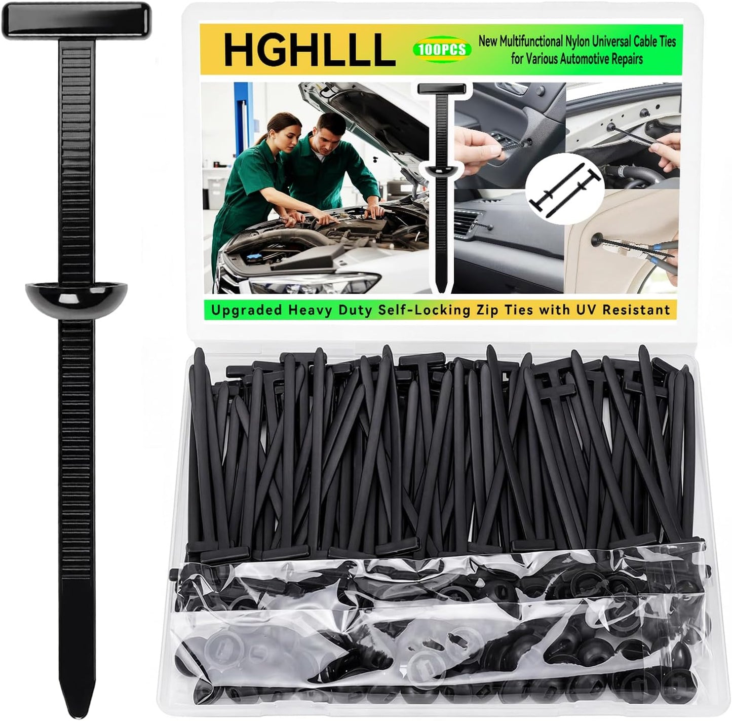 100 Bridas Universales Nailon Cierre Automático Resistentes UV