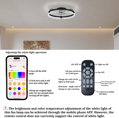 Ventilador techo araña LED regulable comedor dormitorio negro