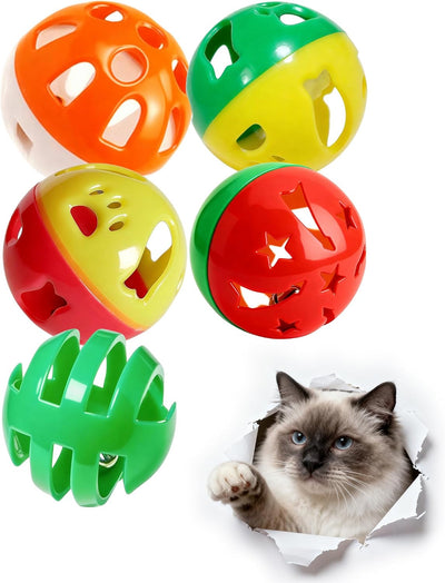 5 Bolas Juguete Gato con Campana PP 1.5pulg
