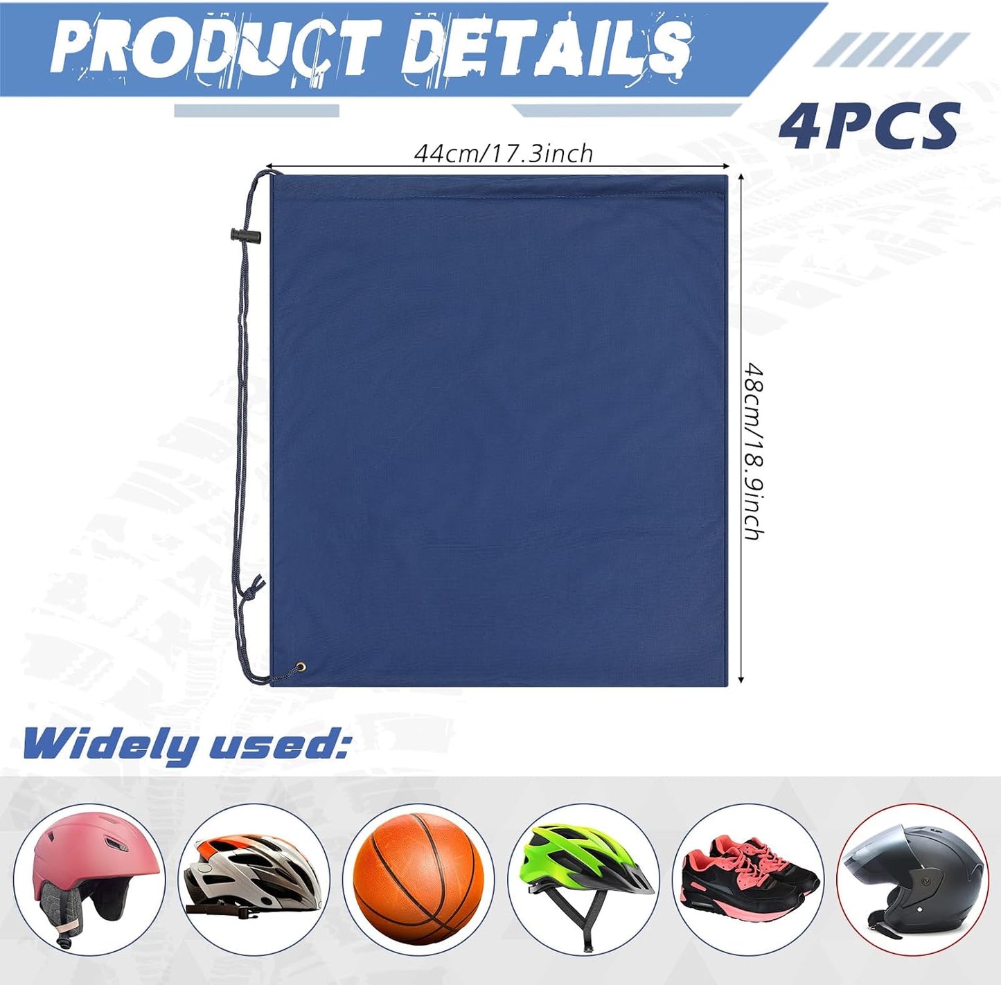 4 Pzas Bolsa Casco Motocicleta Microfibra Grande