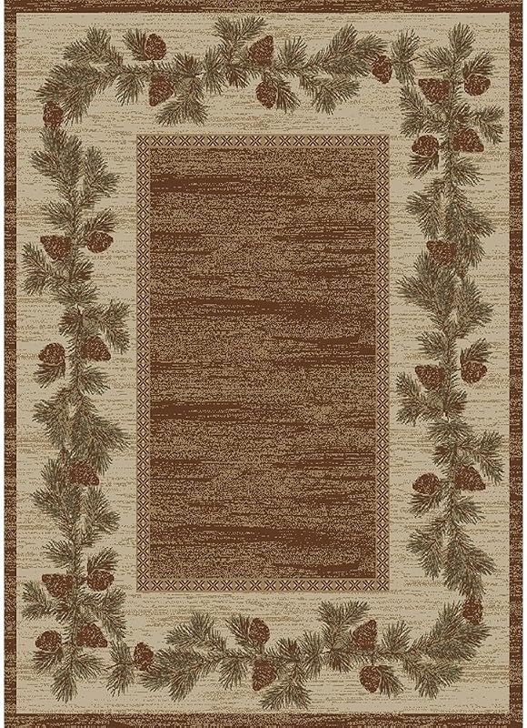 Alfombra campo abierto con cono pino 63x87"