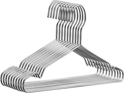 Pack 10 perchas acero inox 16.5" ultra finas