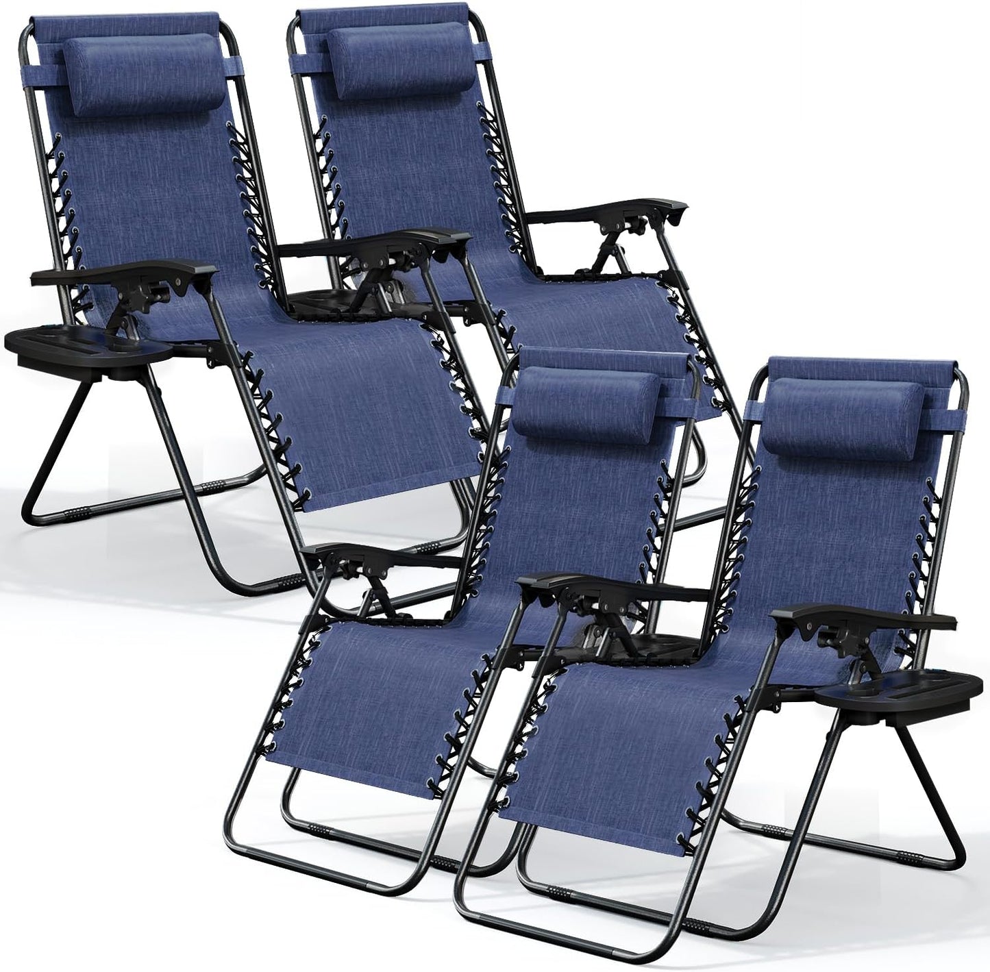 Silla Zero Gravity plegable con almohadas y bandeja malla