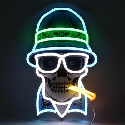 Letrero neón USB calavera regulable para niños