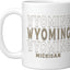 Taza cerámica vintage de Michigan blanco