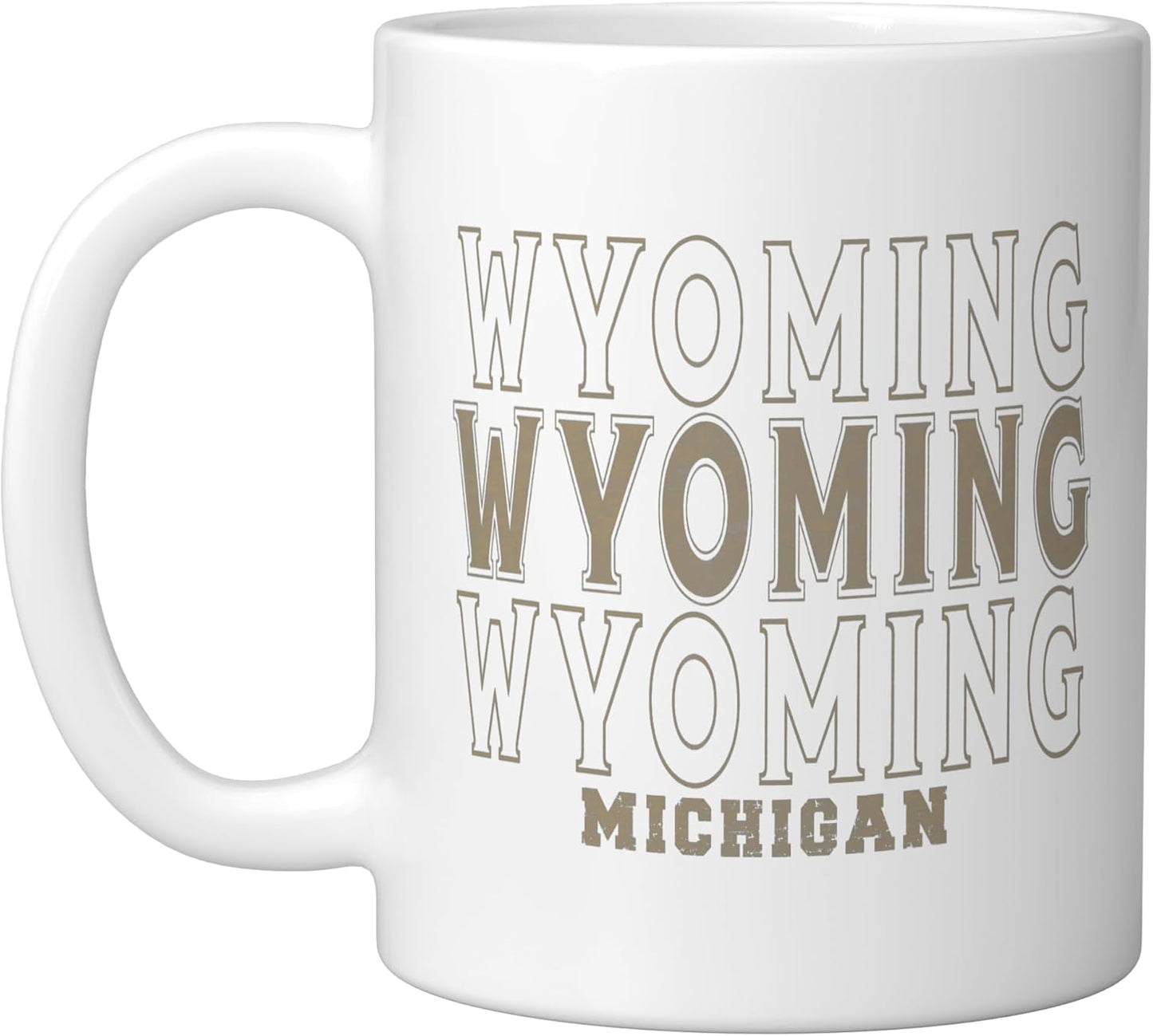 Taza cerámica vintage de Michigan blanco