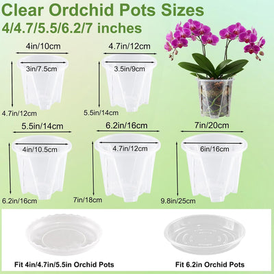 Set 12 Macetas Plástico Orquídeas 6.2pulg Drenaje