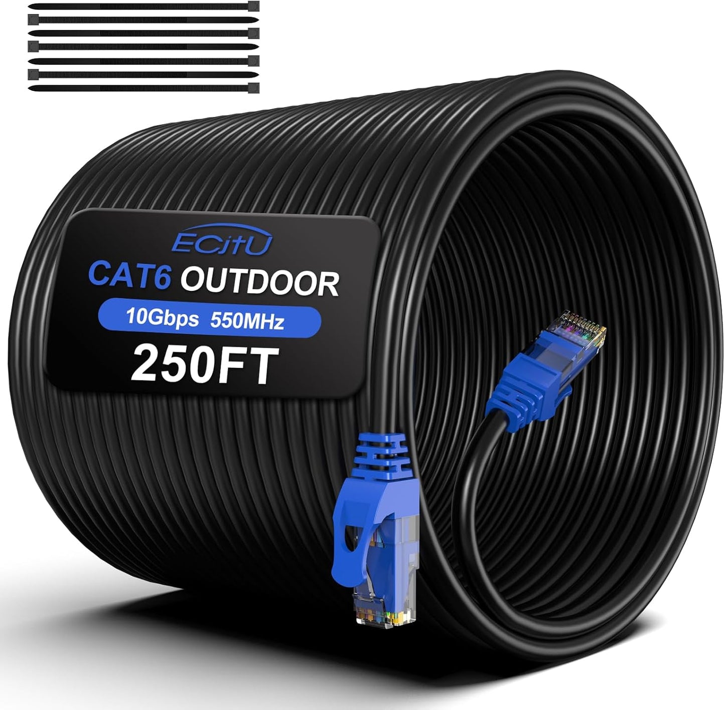 Cable Ethernet Cat6 exterior 250ft impermeable