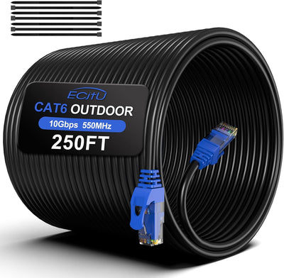Cable Ethernet Cat6 exterior 250ft impermeable