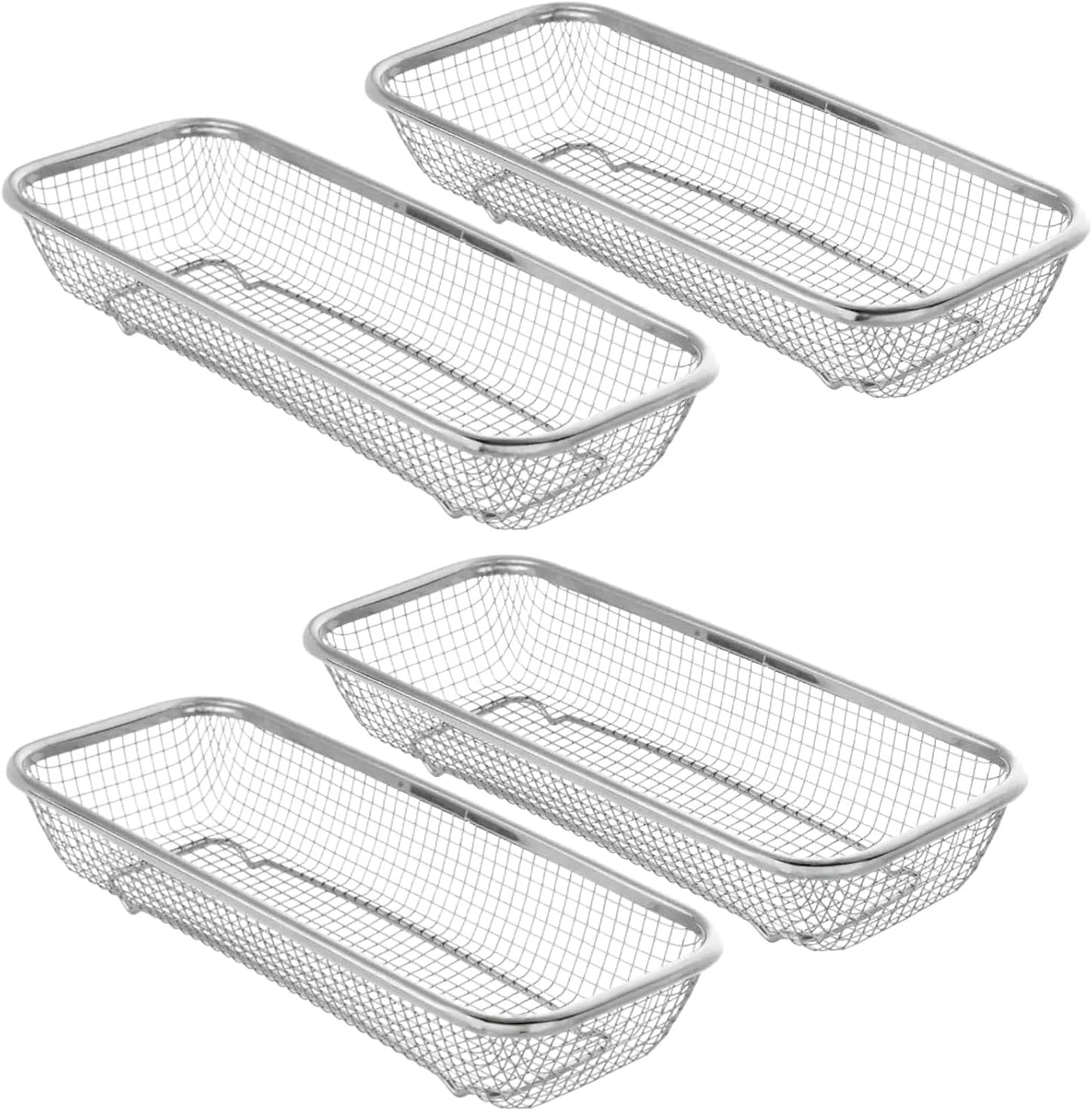 4 Pzas Cestas Lavavajillas Acero Inox Drenaje Utensilios