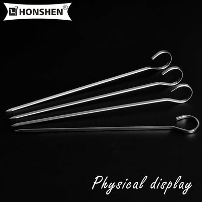 Brochetas acero inox 7pulg para barbacoa 12pzas