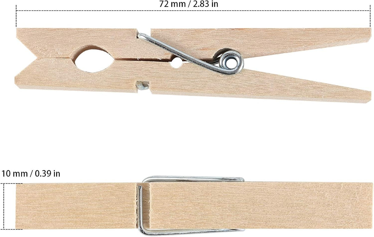 300 Pinzas Madera 2-7/8pulg Mejoradas con Resorte