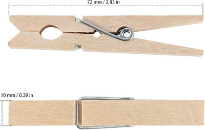 300 Pinzas Madera 2-7/8pulg Mejoradas con Resorte