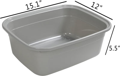 4 Lavabos Plástico Rectangular 14qt Color Gris