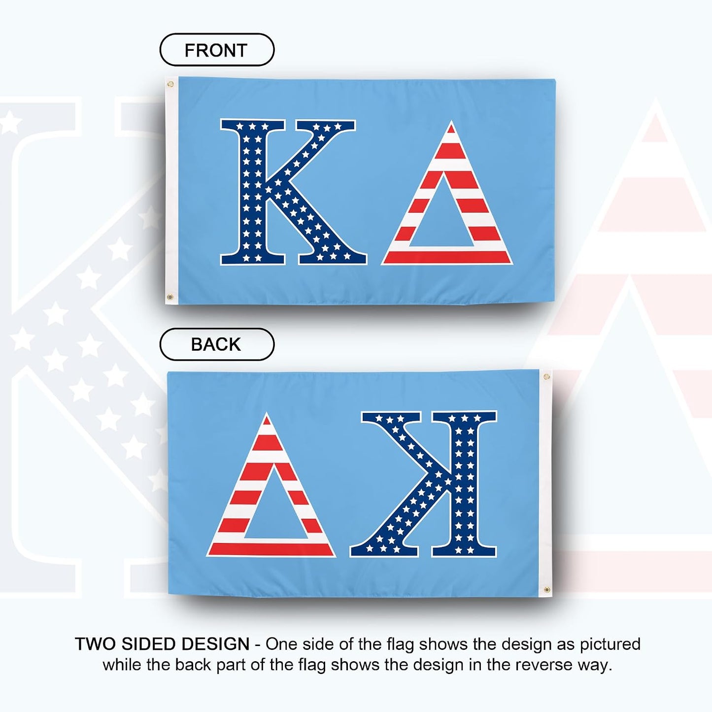 Bandera Kappa Delta 3x5pies Decoración Griega