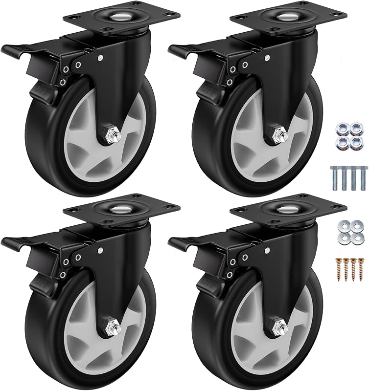 Ruedas giratorias 5" set 4 con freno 1600lbs