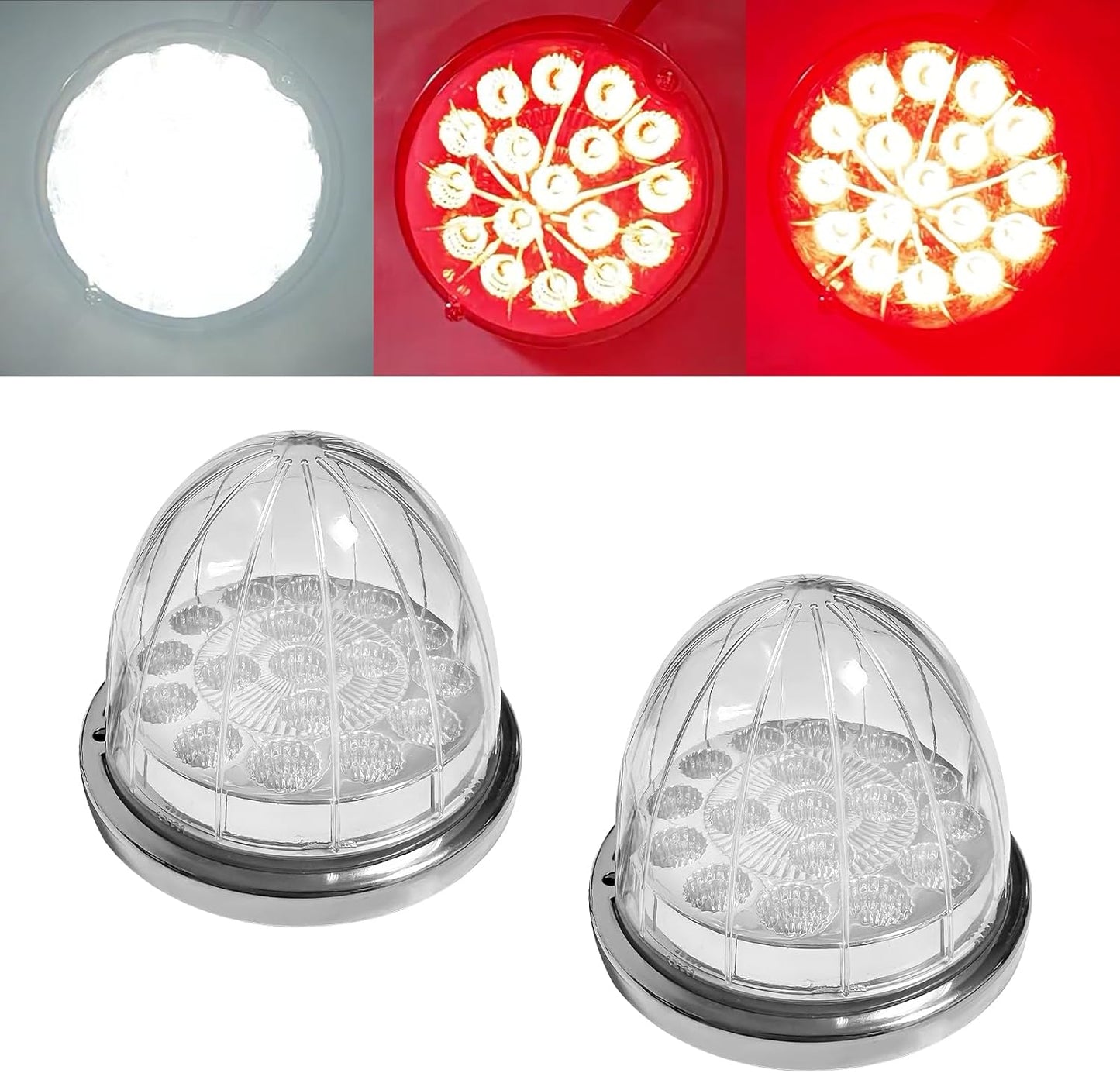 2 Pzas Luces LED Sandía Roja y Blanca para Camiones
