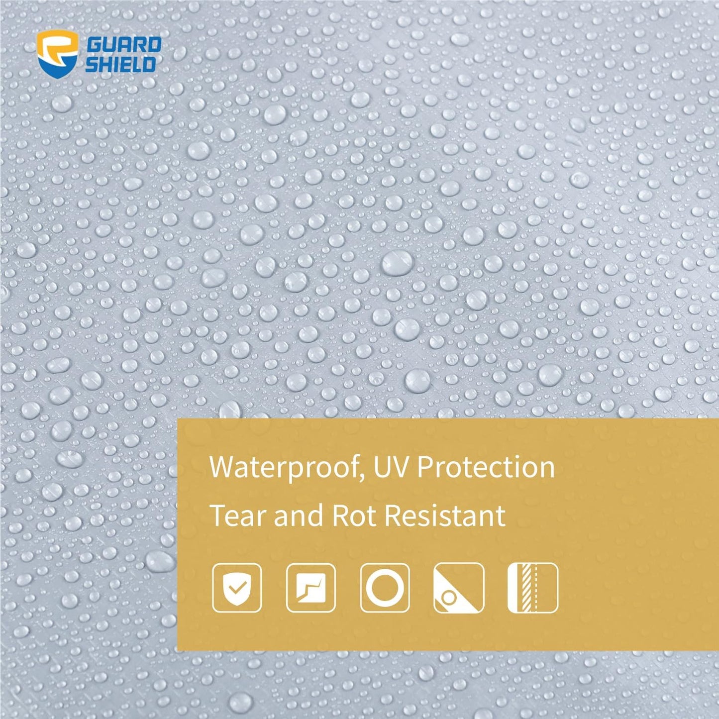 Lona plateada resistente 16x20ft impermeable uso medio